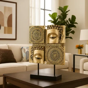 home decor unbreakable luxury A Copper embraced Buddha show piece for home decor in luxury.