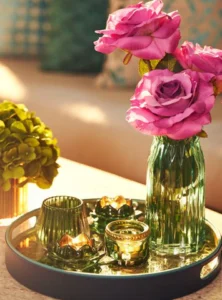 Green colour vase in a home decor unique luxury piece