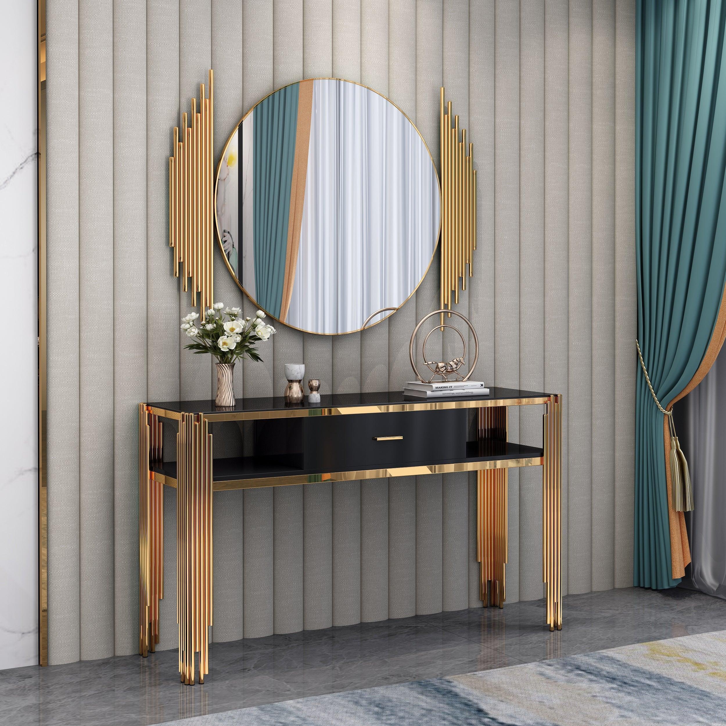 dynamite console table with mirror the a2z furniture 1
