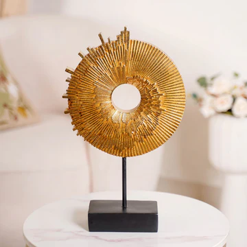 gold abstract ammonite showpiece for home decor